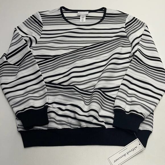 ALFRED DUNNER Women’s Small Black White Top - Picture 1 of 2